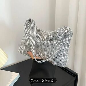 Silver Mesh Women's Handbag
